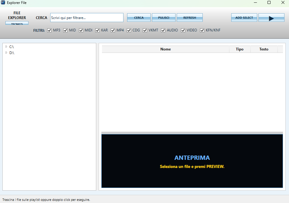 Archivio file karaoke audio video supportati Vegas Karaoke Player